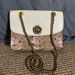 Coach Parker In Embellished Signature Rose Print